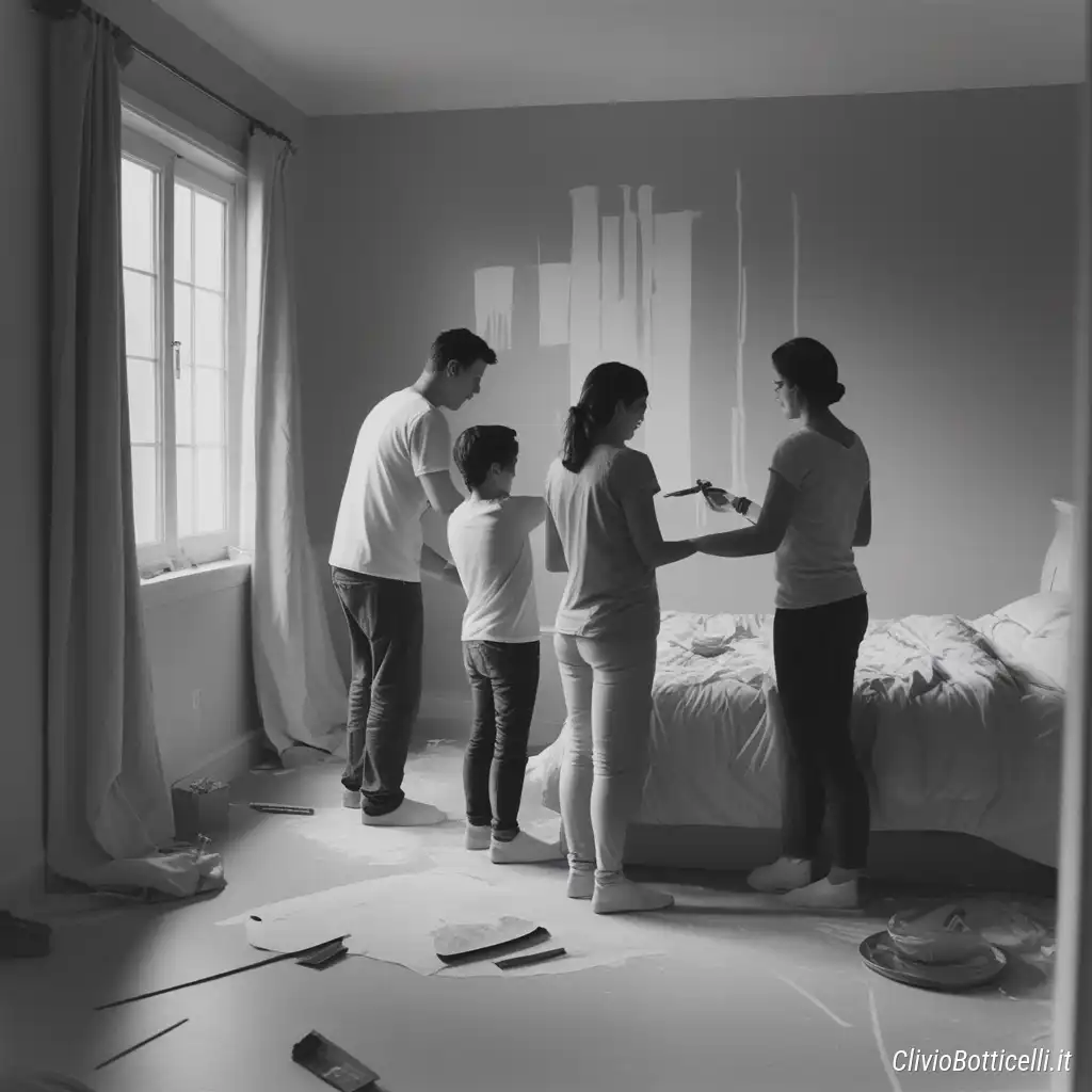 Family painting a bedroom...