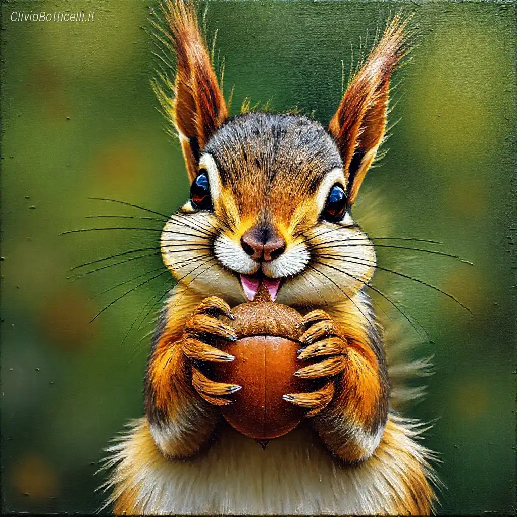 Smiling squirrel with aco...