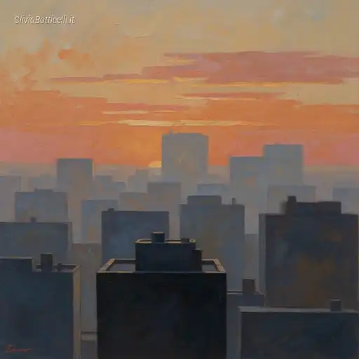 Minimalist city skyline w...